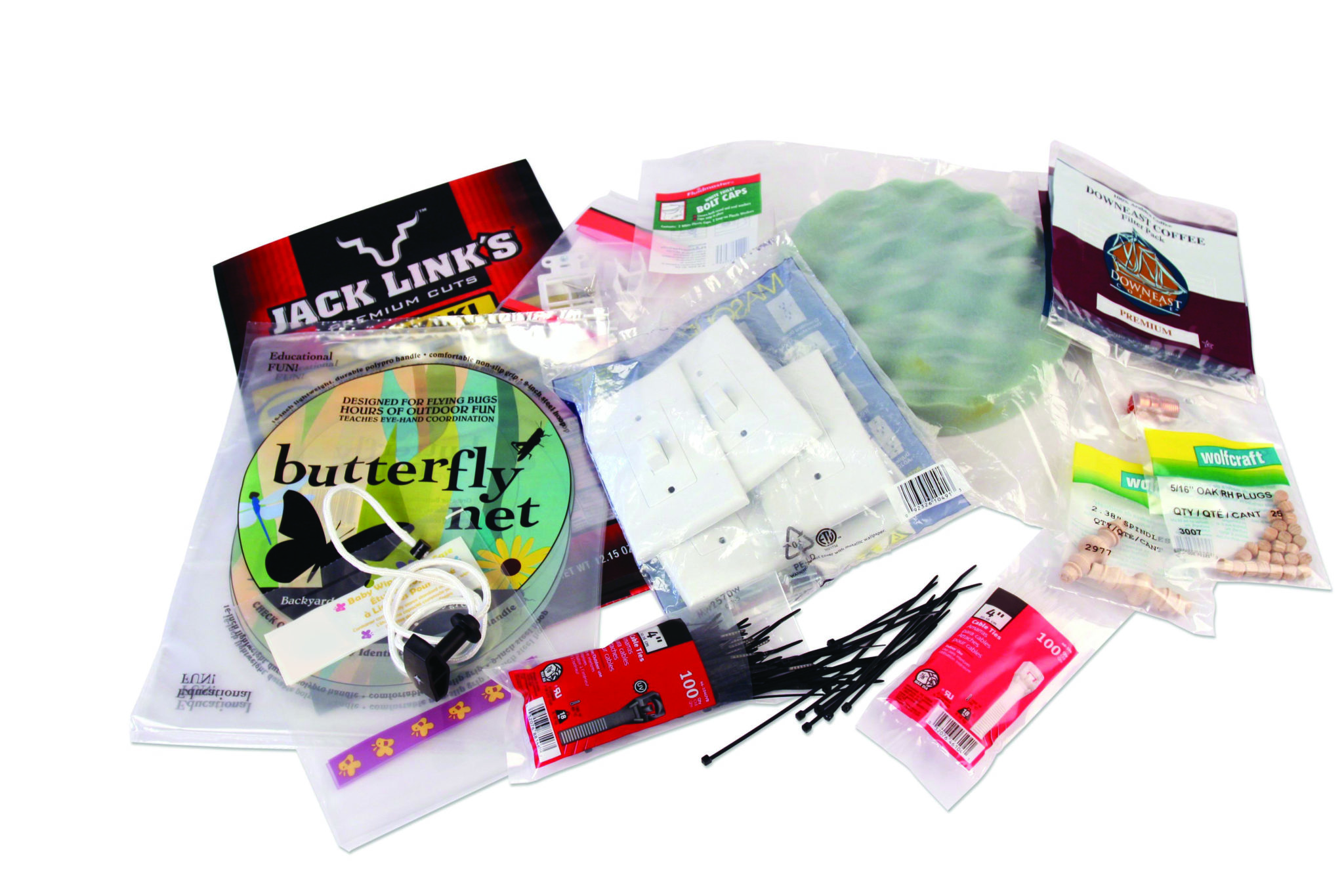 products in poly bags