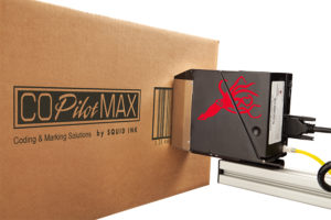squid ink co pilot printing label on cardboard box