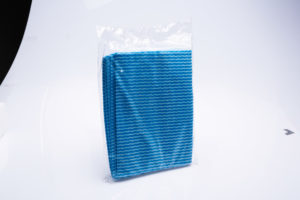 shrink wrapped dish cloth